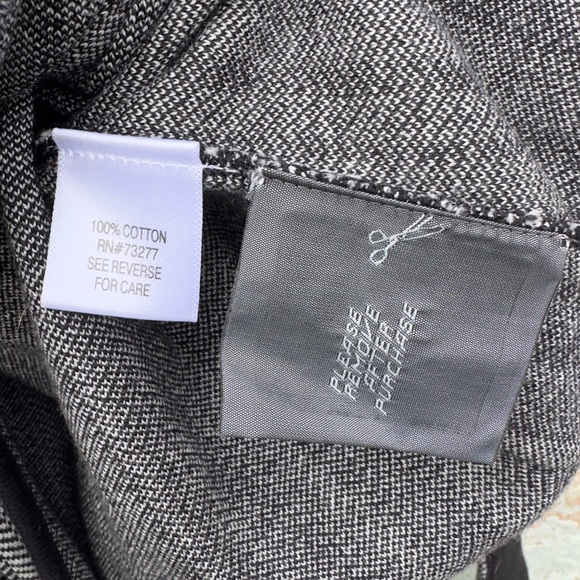 Dana Buchman Jacket Grey Herringbone Y2K Capelet Wide Collar Belt Tie Cardigan - Picture 10 of 14